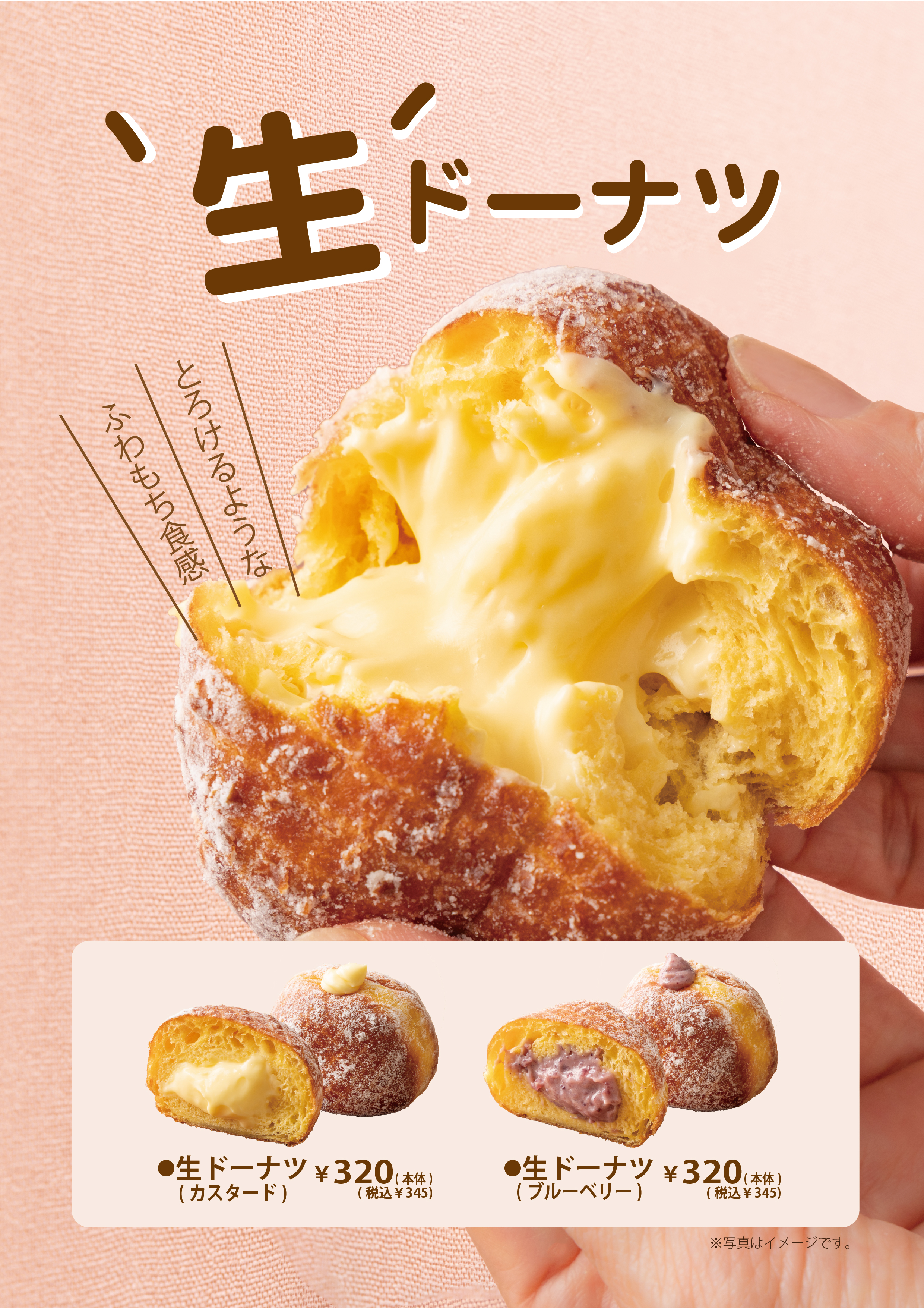 生ドーナツ（カスタード・ブルーベリー）